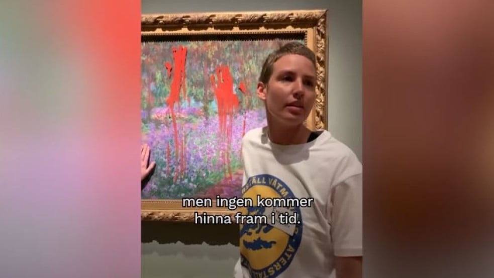 Videó: vörös festéket kentek svéd klímaaktivisták Monet egyik festményére