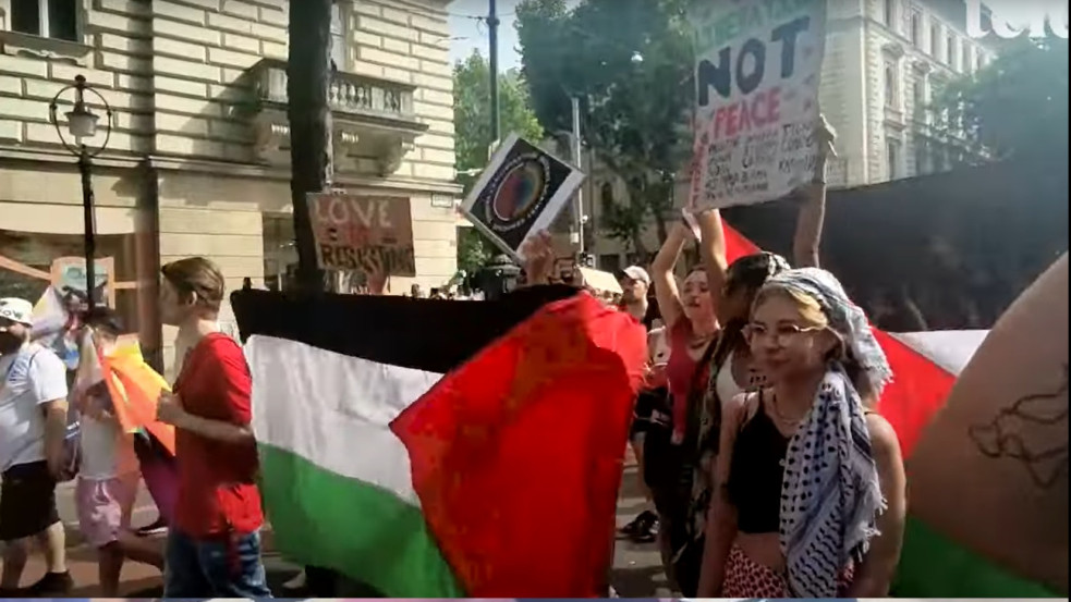 Hamász-mentegető, „Free Palestine”-t skandáló csoport is felvonult a Budapest Pride-on